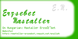 erzsebet mastaller business card